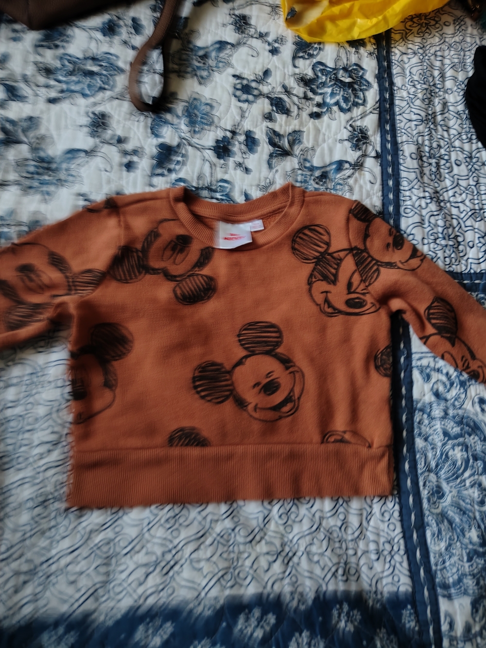Disney Brown Mickey Mouse Pullover Sweatshirt 12M